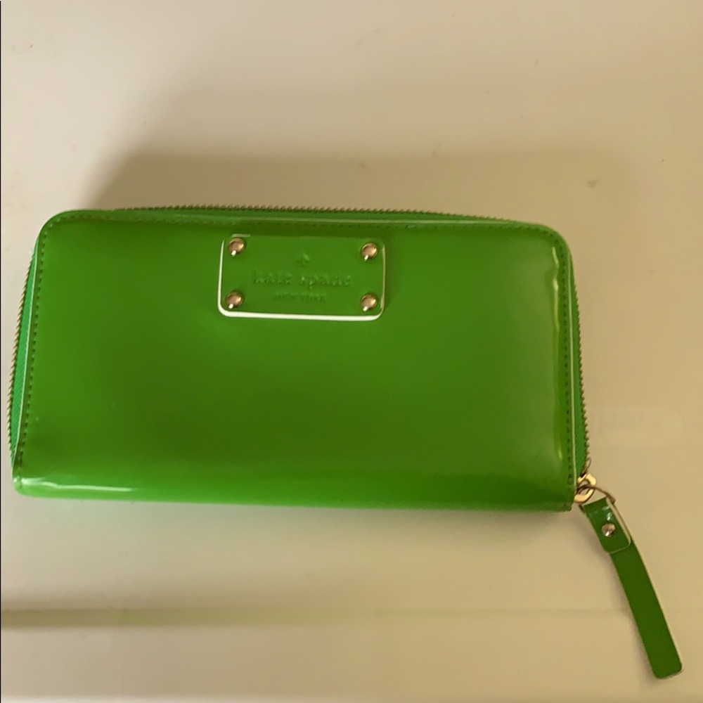 Kate spade grass green zipper wallet